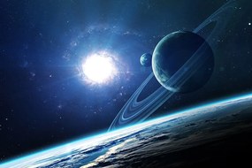 Samolepiaca tapeta planéta vo vesmíre - 300x200