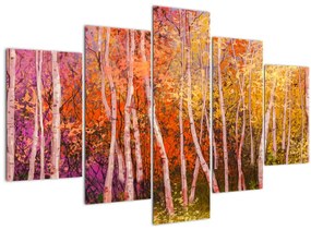 Obraz farebného lesa (150x105 cm)