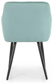 Sada dvoch jedálenských stoličiek DIAMANT zamatové, tyrkysové / čierne nohy (2 ks)