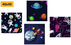 Set obrazov vesmírny svet - 4x 60x60