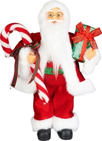 Dekorácia MagicHome Vianoce, Santa, s darčekom, červený, 45 cm (45 cm)