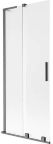 Mexen Velar L, 2-krídlová posuvná vaňová zástena 85 x 150 cm, 8mm sklo námraza, brúsený grafit, 896-085-003-31-66