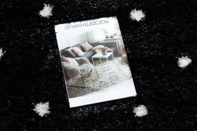 Koberec FLUFFY 2370 shaggy bodky antracit / biely