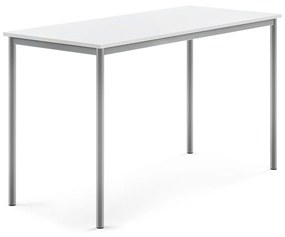 Stôl BORÅS, 1600x700x900 mm, laminát - biela, strieborná