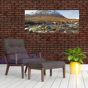 Obraz - Hora s riekou (120x50 cm)