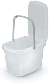 Plastový úložný box s rúčkou NHW6 6 l - priehľadná