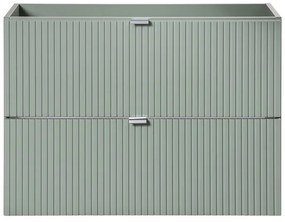 Závěsná skříňka Line Reed Green Gaja s deskou a umyvadlem 50 cm zelená/dub evoke