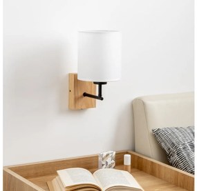 Brilagi - Nástenná lampa NUBILA WOOD 1xE27/25W/230V dub/biela