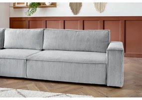 Svetlosivá menčestrová rohová pohovka (ľavý roh) Nihad modular – Bobochic Paris