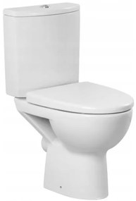 Cersanit Parva, kombi wc s horizontálnym odtokom, bočný prívod vody a splachovaním 3/6L + antibakteriálnym sedátkom z doruplastu s pomalým zatváraním, biela, K27-002