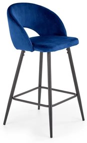 Barová stolička LEO – zamat, viac farieb Modrá