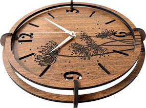 Drevené nástenné hodiny | Moderný dizajn a prírodný štý | SENTOP HDF0589-ORECH-WENGE