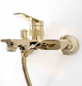 Rea Viral, vaňová batéria s ručnou sprchovou súpravou, zlatá lesklá, REA-B2024