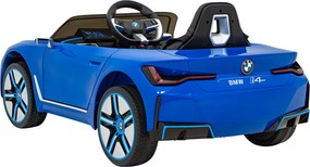 Ramiz Elektrické autíčko BMW i4 pre deti modré + diaľkové ovládanie + EVA + ekokoža + LED audio + pomalý štart