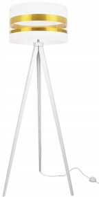 Stojacia lampa Intense Gold, 1x textilné tienidlo (výber zo 6 farieb), (výber z 5 farieb konštrukcie), (fi 35cm)