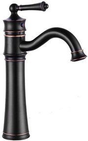 Rea Vintage, vysoká umývadlová batéria h-340, čierna matná, REA-B0227