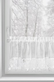 KRÁTKA VIANOČNÁ ZÁCLONA NA PÁSKE XMAS 30X150 CM HVIEZDY