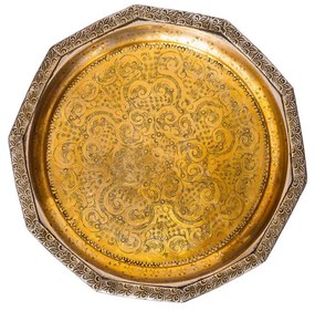 Marocký zlatý podnos Arfa 45cm