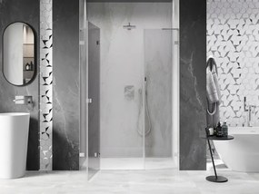 Mexen Lunar L, Otočné ľavé sprchové dvere 135 cm, 8mm číre sklo, chrómový profil, 834SL-135-050-01-00-L