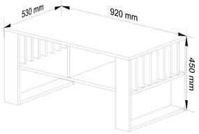 Konferenční stolek Rockford dub sonoma/bílý