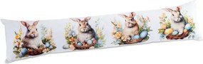 Vankúš proti prievanu ZAJAČIKOVIA V KOŠÍČKU 20 x 90 cm