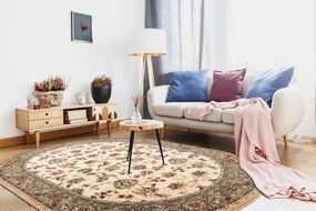 Koberec POLONIA MADRAS jasmin kvety, zelený ovál