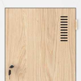 Kovová skriňa JULIA, 800 x 1850 x 450 mm, Eco Design: biela/dub sonoma