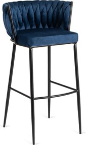 PROXIMA.store - Luxusná barová stolička FLORES FARBA: modrá, FARBA NÔH: čierna