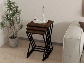 Set 3ks. konferenčných stolíkov Solamo (orech + čierna). Vlastná spoľahlivá doprava až k Vám domov. 1094349