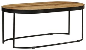 Konferenčný stolík 100 cm surové masívne mangovníkové drevo a oceľ oválny