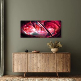 Obraz červených fraktálov (120x50 cm)