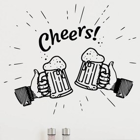 Veselá Stena Samolepka Cheers Farba: černá, Veľkosť: 80 x 67 cm