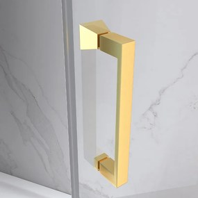 BPS-koupelny Päťuholníkový sprchovací kút KZ10B GL 90x90 zlatá/transparent - bez vaničky