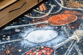 Protišmykový koberec / behúň ANDRE 9002 modrý / terakota