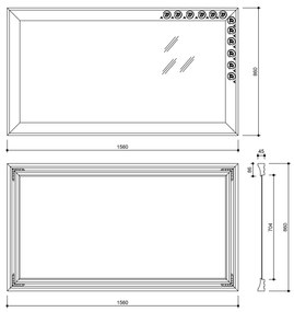 Sapho Sapho, MANTILA zrkadlo v drevenom ráme 860x1560mm, antik, NL741