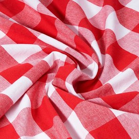 Biante Bavlnený behúň na stôl Olivia OL-016 Červeno-biela kocka veľká 45x180 cm