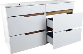Comodo Kúpeľňová skrinka s keramickým dvojumývadlom Spok 120-4Z