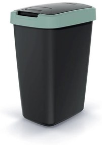 Odpadkový kôš s farebným vekom, 12 l, zelená / čierna