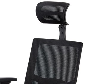 Kancelárska ergonomická stolička LEON — sieť/látka, čierna