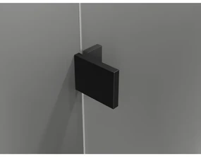 Mexen Lunar-B, výklopný sprchový kút ľavý 100 x 80 cm, 8mm číre sklo, čierny profil, 832-100-080-70-00-L