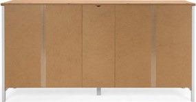 Široká úložná komoda Bergen, biela/dub artisan