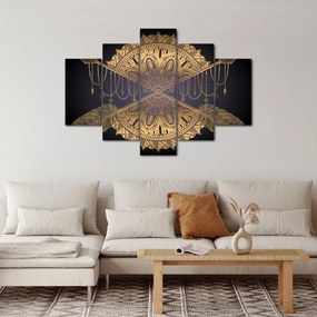 Obraz - Zlatá mandala s šípmi (150x105 cm)