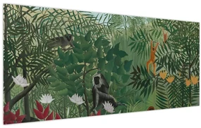 Obraz - Henri Rousseau, Tropical Forest with Monkeys, reprodukcia (120x50 cm)