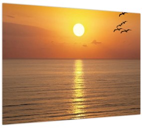 Obraz - Západ slnka nad oceánom (70x50 cm)