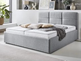 Postel Domango 140x200 cm, svetlo šedá látka%