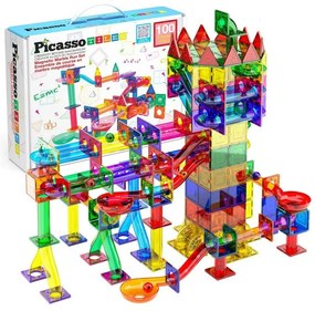 PicassoTiles magnetická stavebnica 100 ks Marble Run