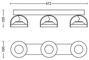 Philips 53313/17/16 - LED Stmievateľné svietidlo MYLIVING SPUR 3xLED/4,5W/230V