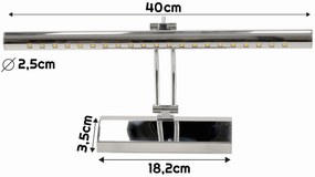 BERGE LED kúpeľňové nástenné svietidlo nad zrkadlo 5W 40cm teplé