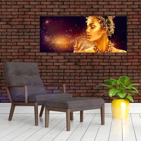 Obraz - Zlatý makeup (120x50 cm)