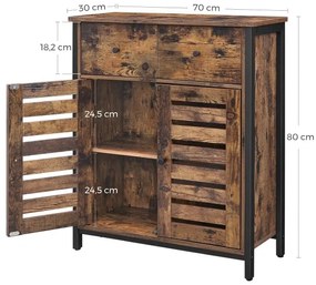 Komoda FIRA so zásuvkami, hnedá/čierna